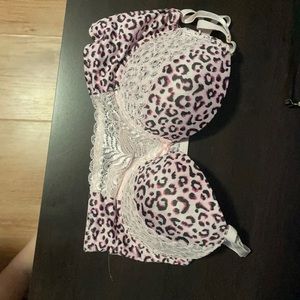 Pink bra with black and darker pink cheetah prints